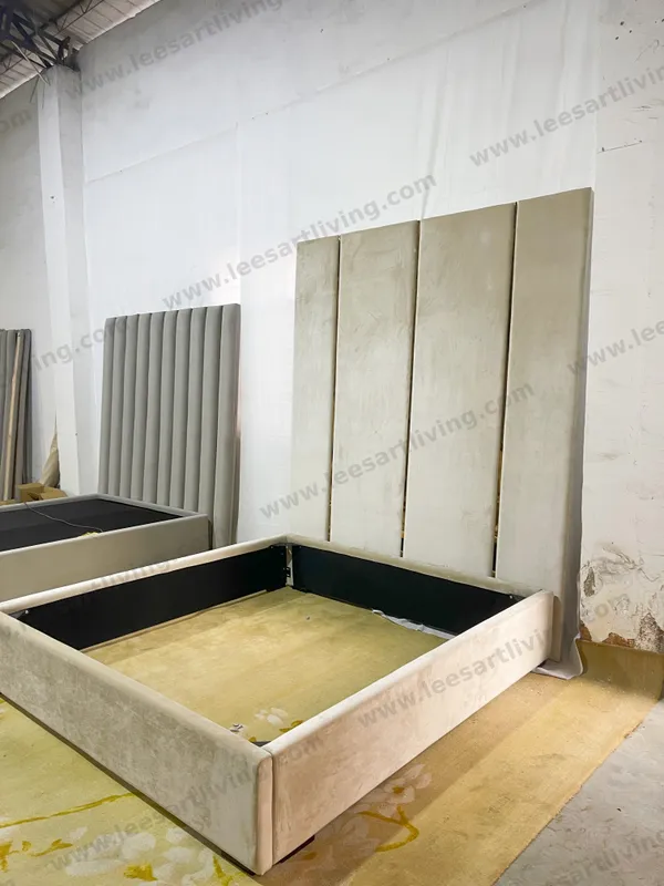 #07769 Personalized High Headboard Upholstered Background Wall Panel Beds 