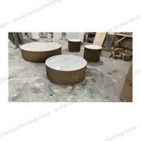 #77690 Modern Wood Stone Top Bedside Table Nightstand Side Coffee Table