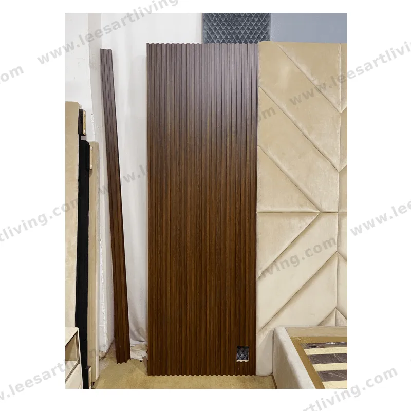 #07767 Luxury Bedroom Set Upholstered Soft Wall Panel Background Interior Decoration Custom High Big Headboard Villa Bed