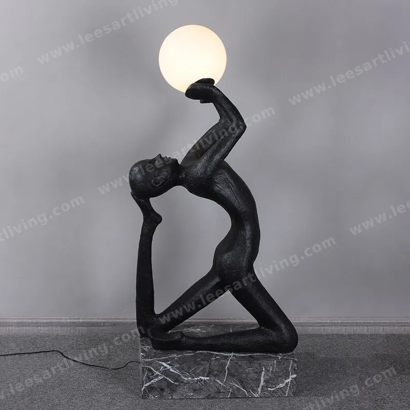 HJ-BD Modern Sculpture Holding Ball LED Floor Lamp for Hotel Lobby Exhibition Lighting