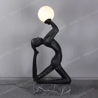 HJ-BD Modern Sculpture Holding Ball LED Floor Lamp for Hotel Lobby Exhibition Lighting