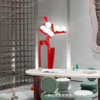 L1200 Modern Sculpture Holding Ball LED Floor Lamp for Hotel Lobby Exhibition Lighting