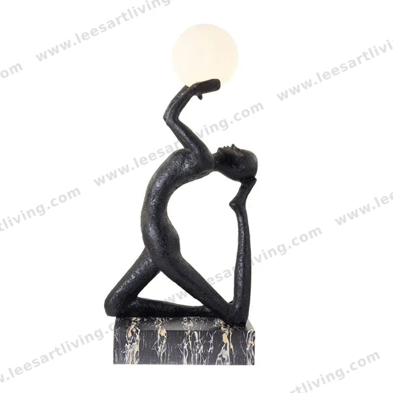 HJ-BD Modern Sculpture Holding Ball LED Floor Lamp for Hotel Lobby Exhibition Lighting