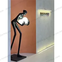 HJ-LI003 Modern Sculpture Holding Ball LED Floor Lamp for Hotel Lobby Exhibition Lighting