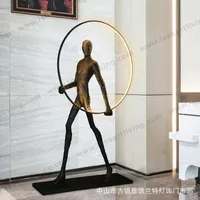 L1200 Modern Sculpture Holding Ball LED Floor Lamp for Hotel Lobby Exhibition Lighting