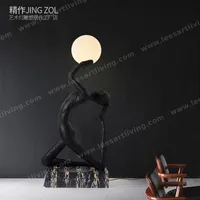 HJ-BD Modern Sculpture Holding Ball LED Floor Lamp for Hotel Lobby Exhibition Lighting
