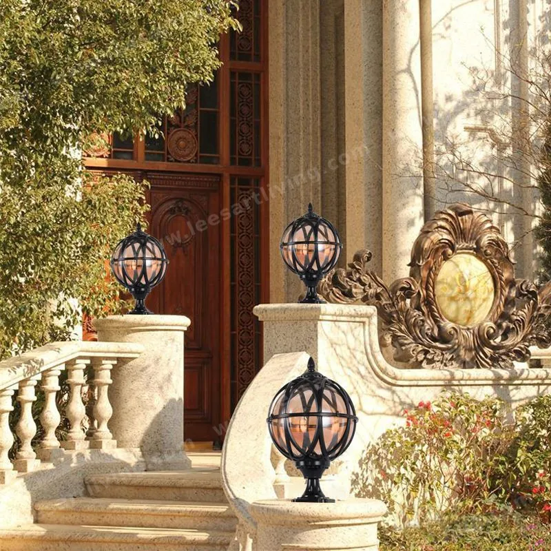 HJ-FJ-169 European Classical High-grade Waterproof Outdoor Decorative Pillar Light,Fence Post Lamp Wall Gate for Garden Courtyard