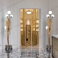 HJ-BD Modern Sculpture Holding Ball LED Floor Lamp for Hotel Lobby Exhibition Lighting