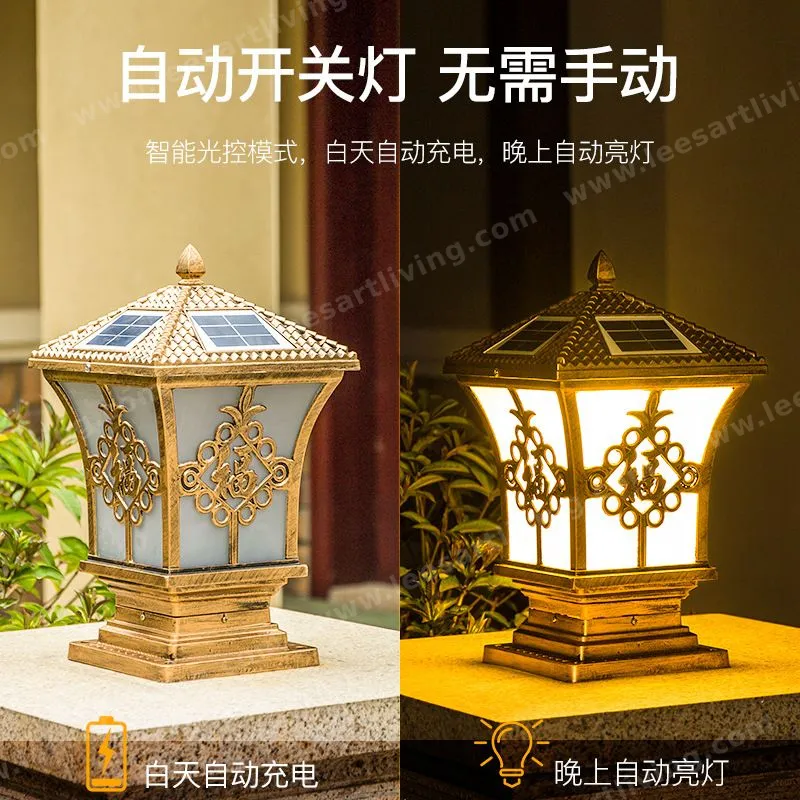 HJ-ZTD-168  European Classical High-grade Waterproof Outdoor Decorative Pillar Light,Fence Post Lamp Wall Gate for Garden Courtyard