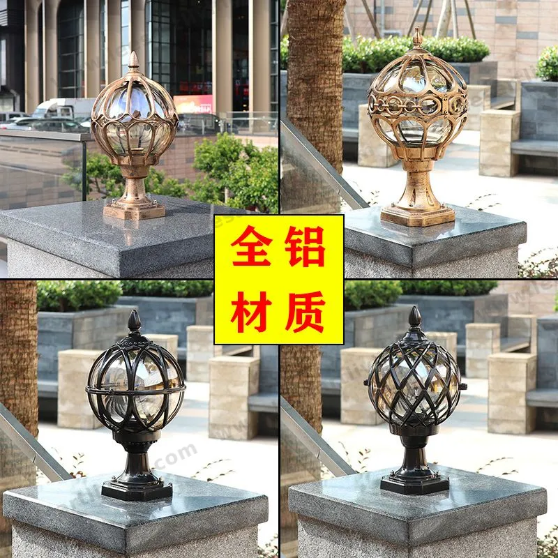 HJ-FJ-169 European Classical High-grade Waterproof Outdoor Decorative Pillar Light,Fence Post Lamp Wall Gate for Garden Courtyard