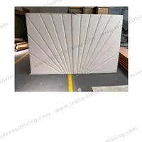 #07706  Luxury Bedroom Set Upholstered Soft Wall Panel Background Interior Decoration Custom High Big Headboard Villa Bed