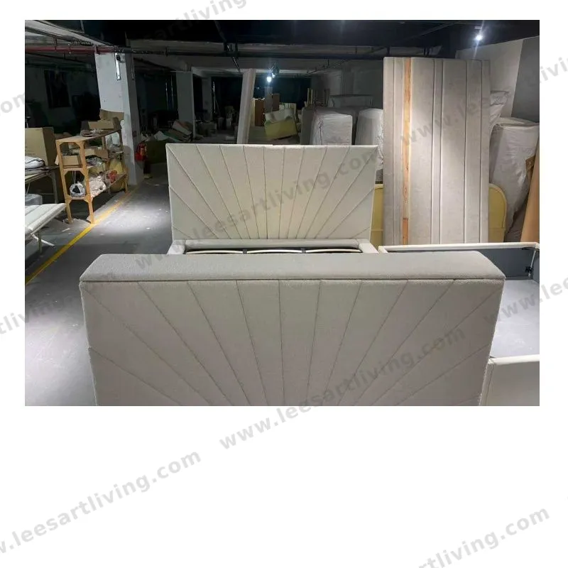 #07706 Luxury Bedroom Set Upholstered Soft Wall Panel Background Interior Decoration Custom High Big Headboard Villa Bed