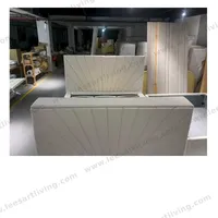 #07706  Luxury Bedroom Set Upholstered Soft Wall Panel Background Interior Decoration Custom High Big Headboard Villa Bed