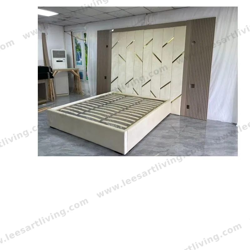 # 07772  Luxury Bedroom Set Upholstered Soft Wall Panel Background Interior Decoration Custom High Big Headboard Villa Bed