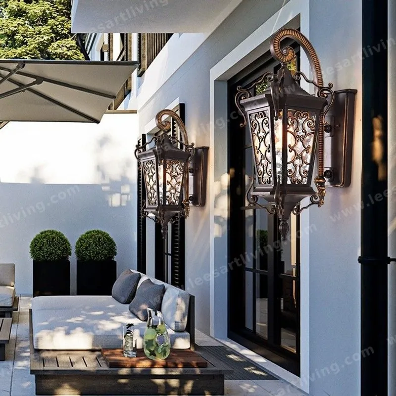 HJ-BD-142 Outdoor Wall Lamp Waterproof Lighting for Villa Garden Vintage Courtyard