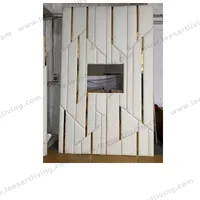 #07702-2  Luxury Bedroom Set Upholstered Soft Wall Panel Background Interior Decoration Custom High Big Headboard Villa Bed
