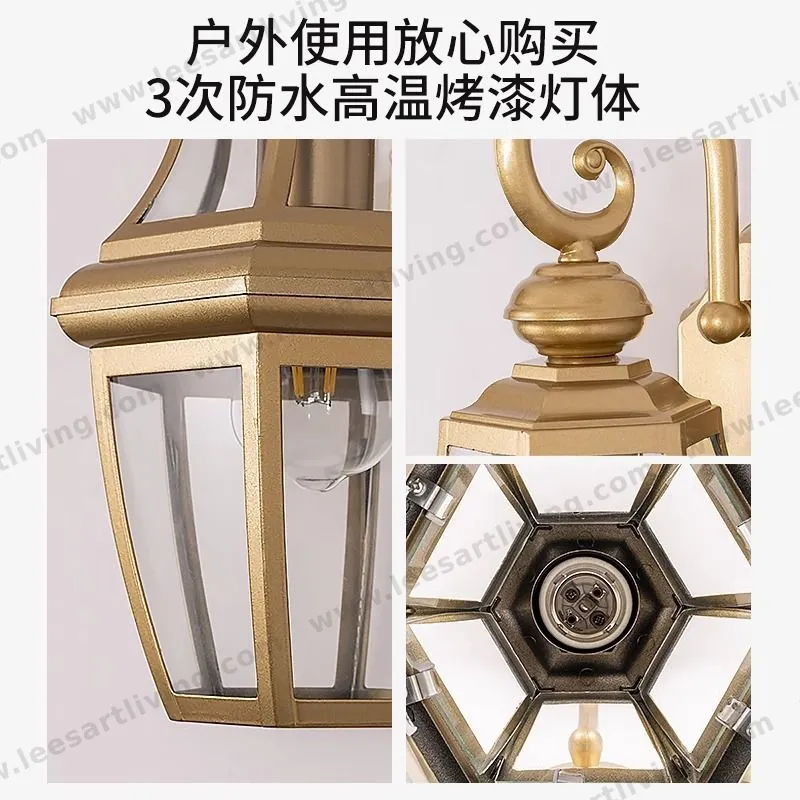 HJ-BD-191 Outdoor Wall Lamp Waterproof Lighting for Villa Garden Vintage Courtyard 