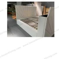 #07706  Luxury Bedroom Set Upholstered Soft Wall Panel Background Interior Decoration Custom High Big Headboard Villa Bed