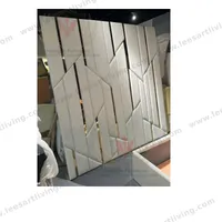 #07707 Luxury Bedroom Set Upholstered Soft Wall Panel Background Interior Decoration Custom High Big Headboard Villa Bed