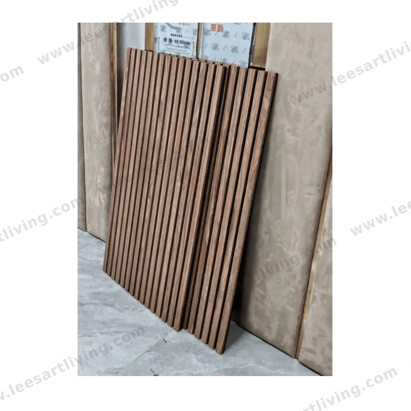 #07775-04 Luxury Bedroom Hotel Hall Entrance Customized Ribbed Wood Wall Panel Background Interior Decoration