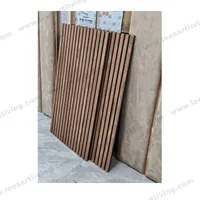 #07775-04 Luxury Bedroom Hotel Hall Entrance Customized Ribbed Wood Wall Panel Background Interior Decoration