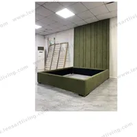 #07777 Luxury Bedroom Set Upholstered Soft Wall Panel Background Interior Decoration Custom High Big Headboard Villa Bed