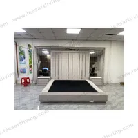 #260512 Luxury Bedroom Set Upholstered Soft Wall Panel Background Interior Decoration Custom High Big Headboard Villa Bed