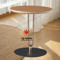 MT001# Carbon Steel Saddle Leather Small Coffee Table Bar Office Hotel Sofa Side Table