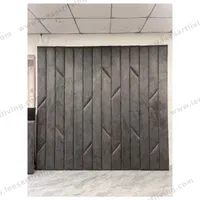 #07778-2  Luxury Bedroom Set Custom Dark Grey Upholstered Wall Panel With Vertical Channel And Geometric Chevron Detailing For Headboard Feature Wall And Whole House Soft Furniture OEM ODM