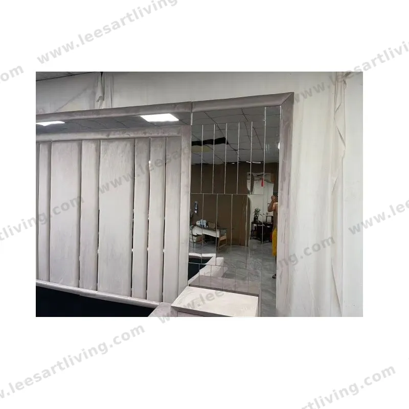 #260512 Luxury Bedroom Set Upholstered Soft Wall Panel Background Interior Decoration Custom High Big Headboard Villa Bed