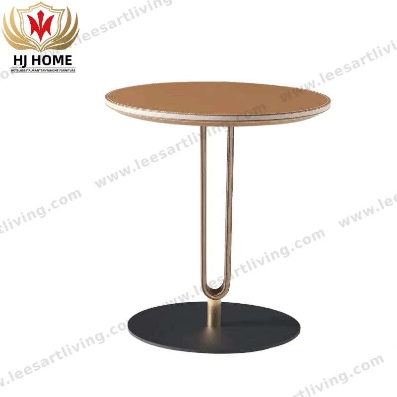 MT001# Carbon Steel Saddle Leather Small Coffee Table Bar Office Hotel Sofa Side Table