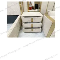 #07770  Luxury Bedroom Set Upholstered Soft Wall Panel Background Interior Decoration Custom High Big Headboard Villa Bed