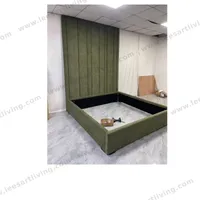#07777 Luxury Bedroom Set Upholstered Soft Wall Panel Background Interior Decoration Custom High Big Headboard Villa Bed