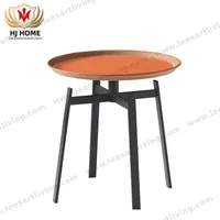 MT003# Carbon Steel Saddle Leather Small Coffee Table Bar Office Hotel Sofa Side Table