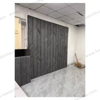 #07778-2  Luxury Bedroom Set Custom Dark Grey Upholstered Wall Panel With Vertical Channel And Geometric Chevron Detailing For Headboard Feature Wall And Whole House Soft Furniture OEM ODM