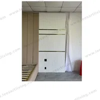 #07774 Luxury Bedroom Set Upholstered Soft Wall Panel Background Interior Decoration Custom High Big Headboard Villa Bed