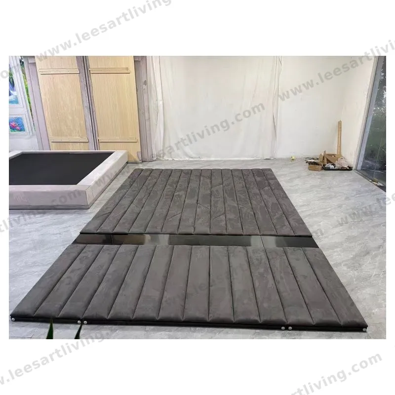#07778-3  Luxury Bedroom Set Upholstered Soft Wall Panel Background Interior Decoration Custom High Big Headboard Villa Bed