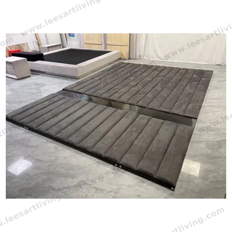 #07778-3  Luxury Bedroom Set Upholstered Soft Wall Panel Background Interior Decoration Custom High Big Headboard Villa Bed