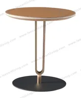 MT001# Carbon Steel Saddle Leather Small Coffee Table Bar Office Hotel Sofa Side Table