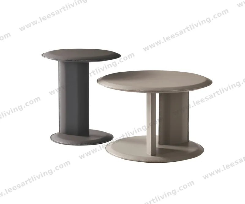 MT005&MT006 Carbon Steel Saddle Leather Small Coffee Table Bar Office Hotel Sofa Side Table