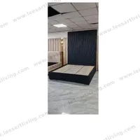 #07773 Luxury Bedroom Set Upholstered Soft Wall Panel Background Interior Decoration Custom High Big Headboard Villa Bed