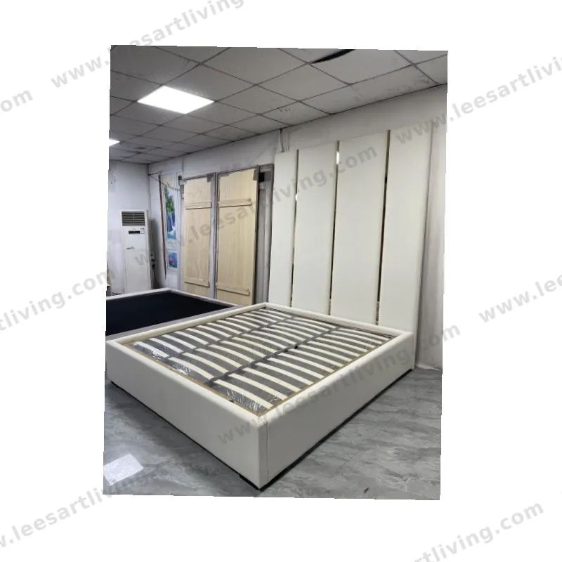 #07779 Luxury Bedroom Set Upholstered Soft Wall Panel Background Interior Decoration Custom High Big Headboard Villa Bed