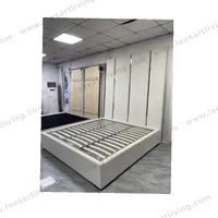 #07779 Luxury Bedroom Set Upholstered Soft Wall Panel Background Interior Decoration Custom High Big Headboard Villa Bed
