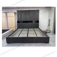 #07778  Luxury Bedroom Set Upholstered Soft Wall Panel Background Interior Decoration Custom High Big Headboard Villa Bed