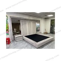 #260512 Luxury Bedroom Set Upholstered Soft Wall Panel Background Interior Decoration Custom High Big Headboard Villa Bed