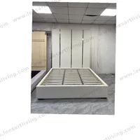 #07779 Luxury Bedroom Set Upholstered Soft Wall Panel Background Interior Decoration Custom High Big Headboard Villa Bed
