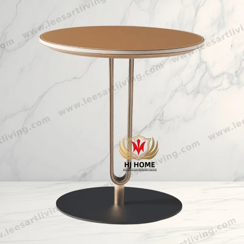 MT001# Carbon Steel Saddle Leather Small Coffee Table Bar Office Hotel Sofa Side Table