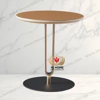 MT001# Carbon Steel Saddle Leather Small Coffee Table Bar Office Hotel Sofa Side Table