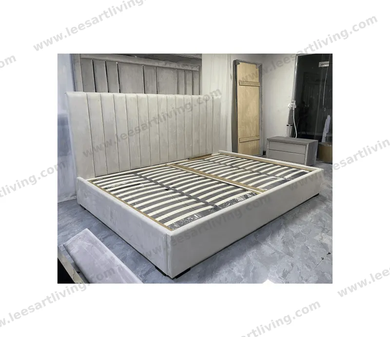 #07782 Big Headboard Wall Panel Bed for Villa 5-star Hotel Bedroom