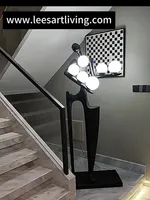 HJ-BD Modern Sculpture Holding Ball LED Floor Lamp for Hotel Lobby Exhibition Lighting
